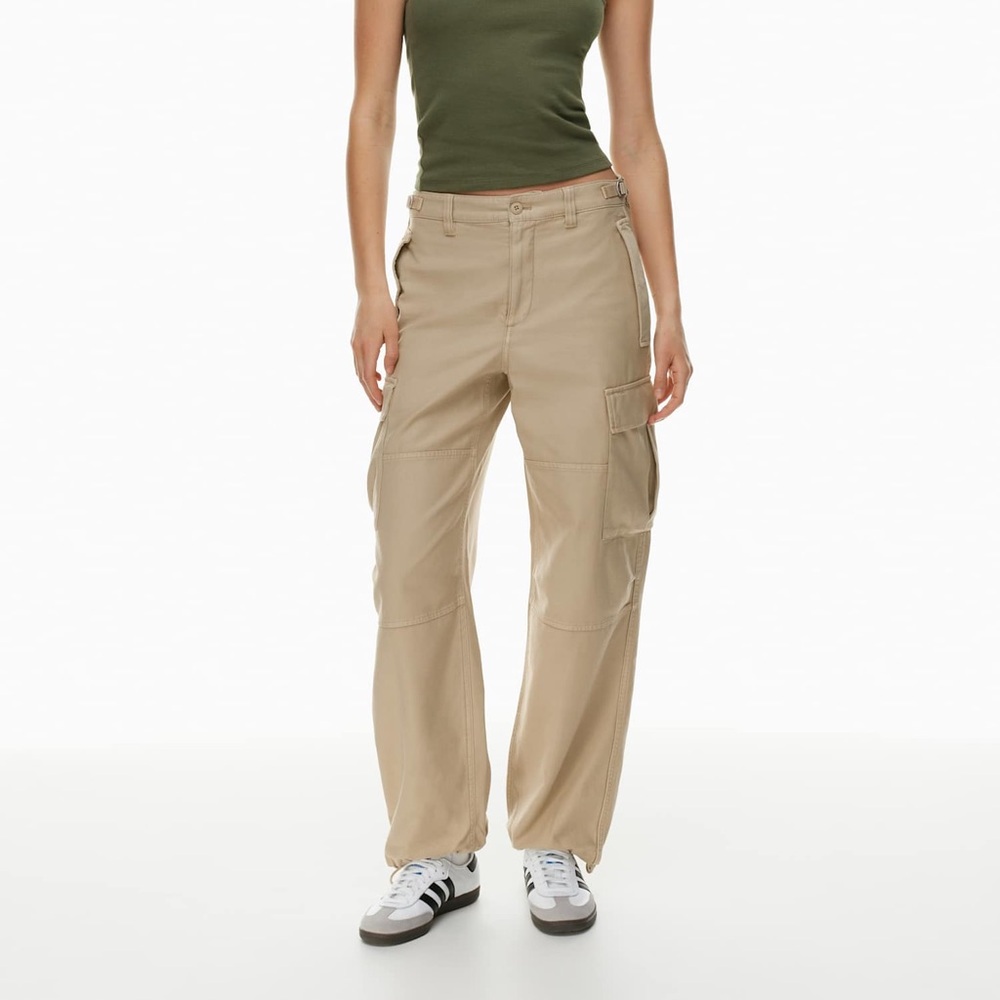 TNA Tan Trousers Relaxed Fit High-Waisted